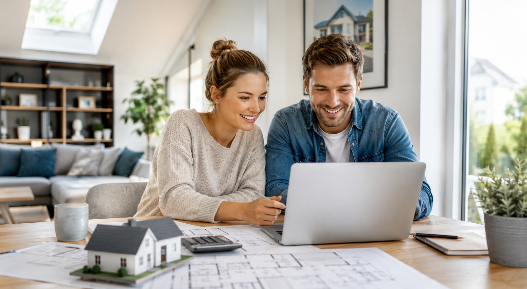 Familie plant Immobilienfinanzierung